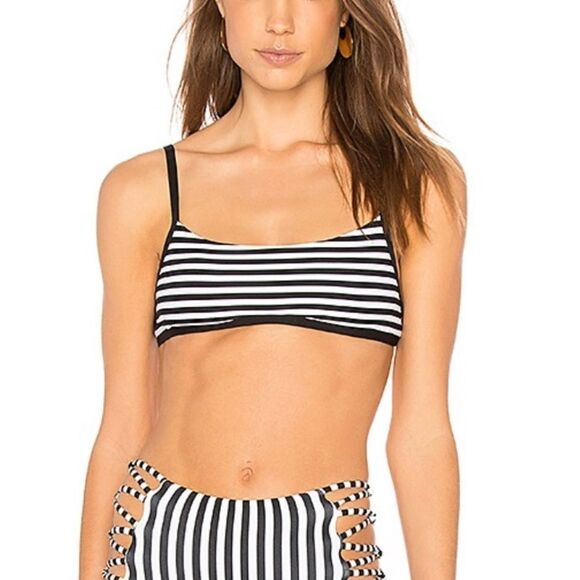 NWT L*SPACE Gemma Bikini Top in Domino Stripe - Picture 2 of 4